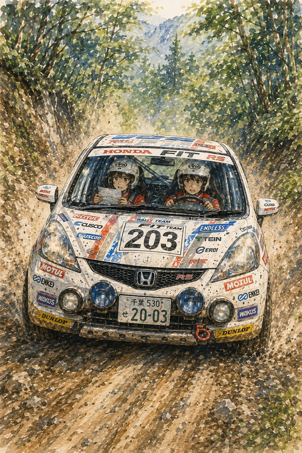 ホンダフィット疾走中！ | の人気AIイラスト・グラビア
