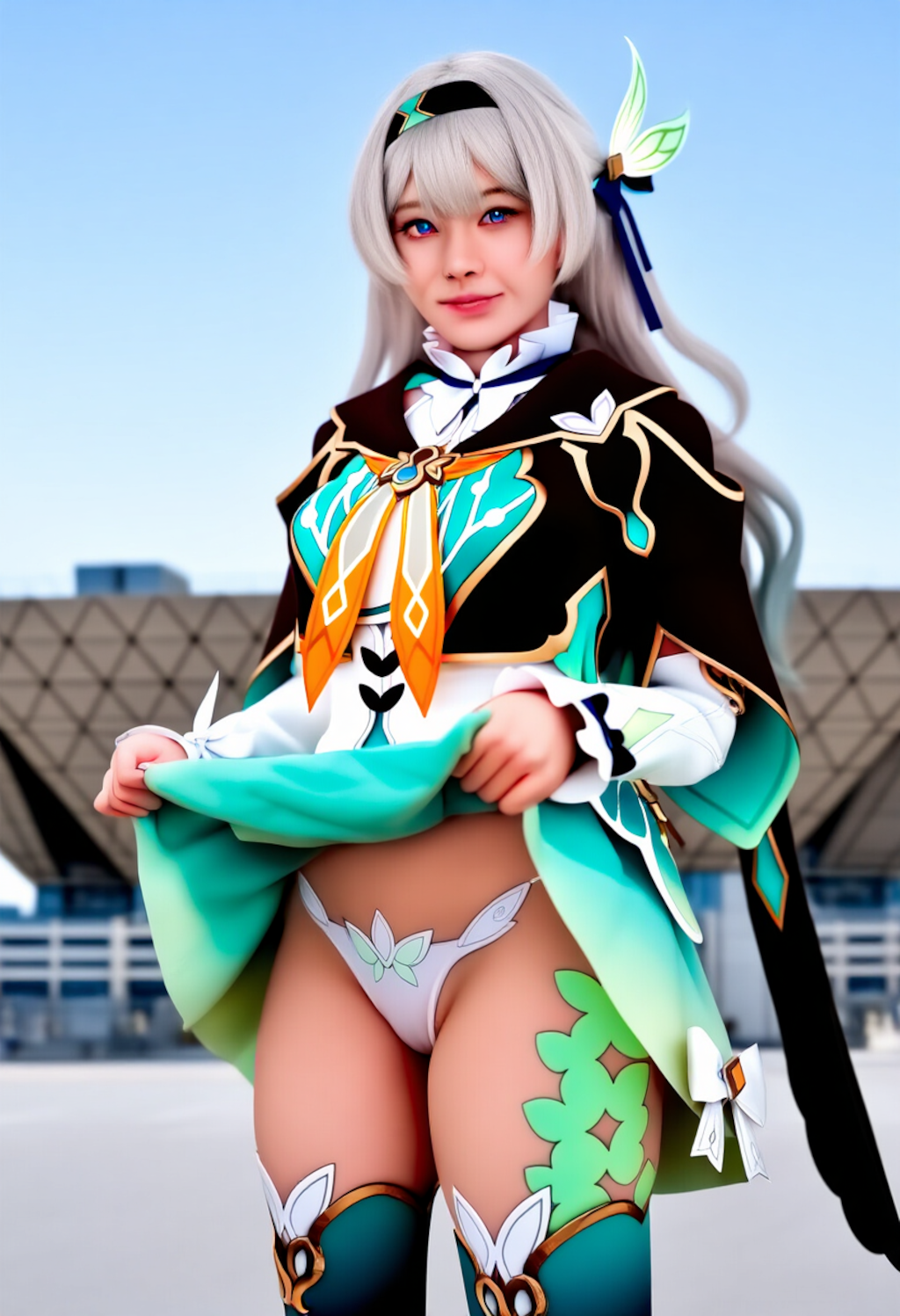 コスプレ写真風_コミケで出会ったホタル（崩壊：スターレイル）のレイヤー