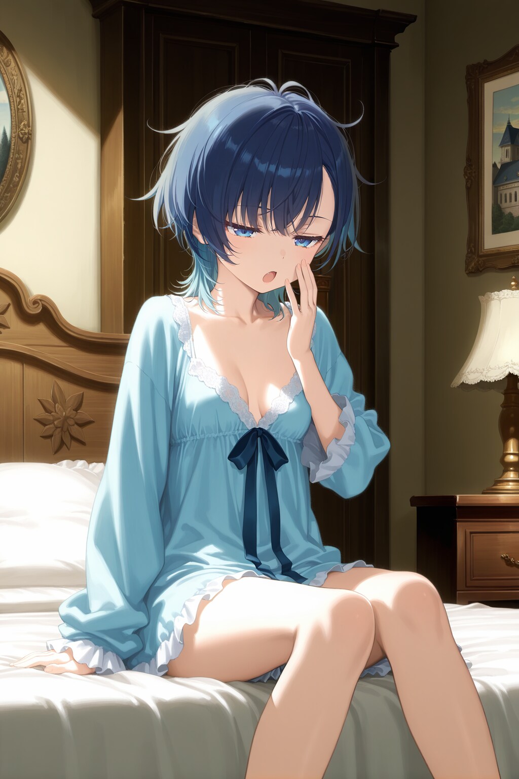 朝が弱い蒼髪ボーイッシュちゃん