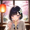 ラーメンを食べるひまり 2枚目