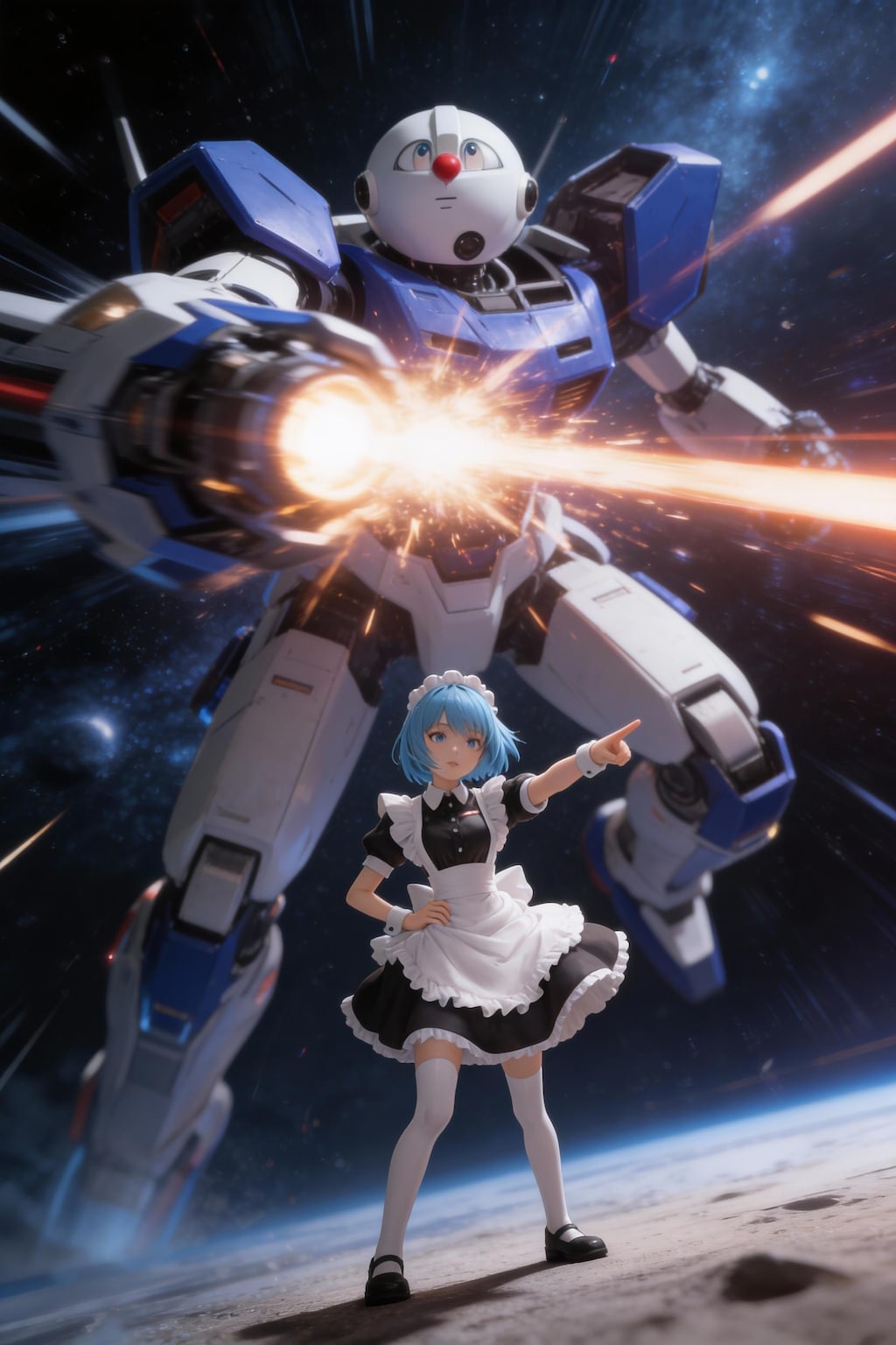 帰ってきたメイドさんとロボ男さん