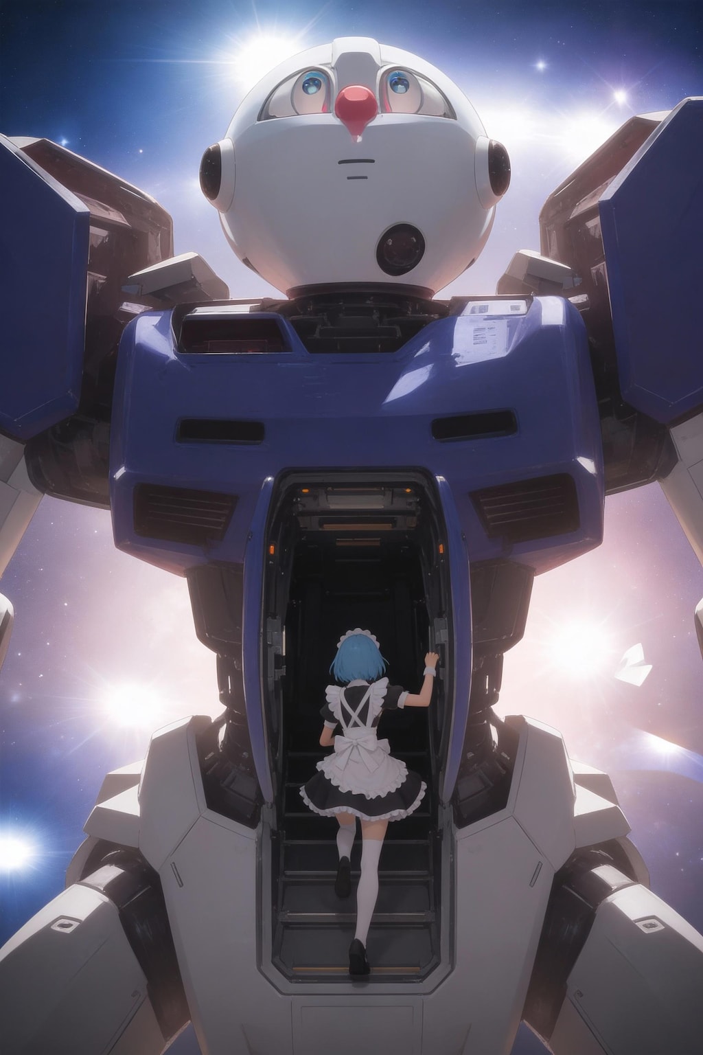 帰ってきたメイドさんとロボ男さん