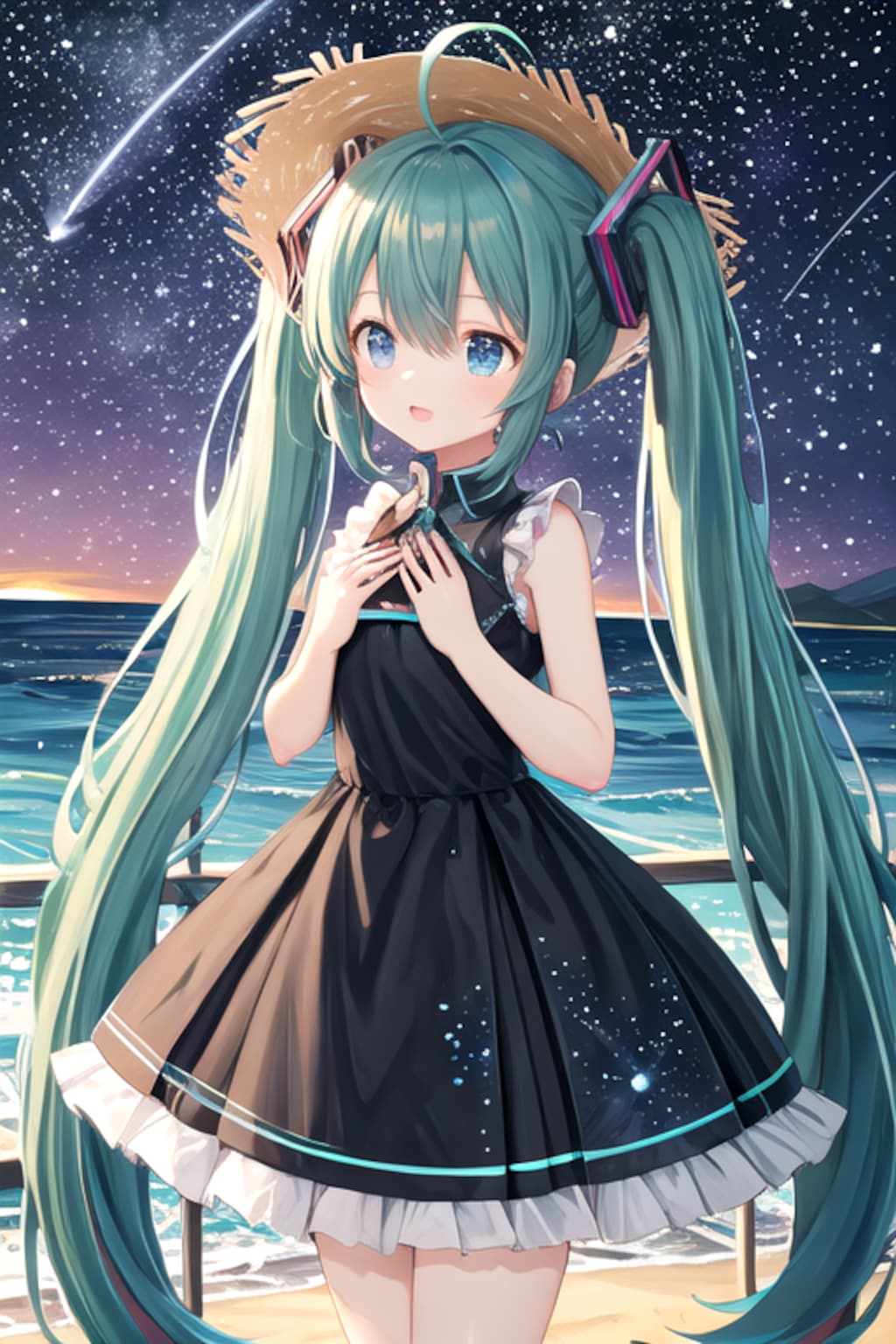 星の降る海辺の少女