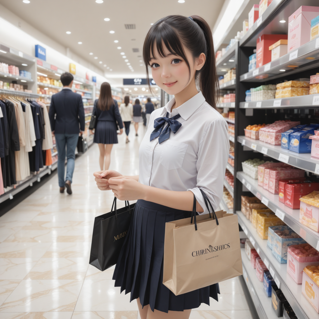 試着、ショッピング中