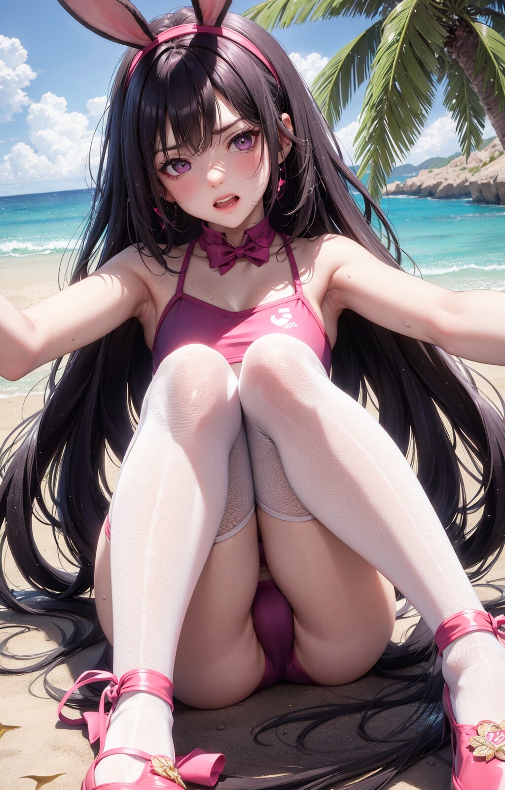 水着女の子　M字座り