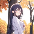 紅葉と女の子 4枚目