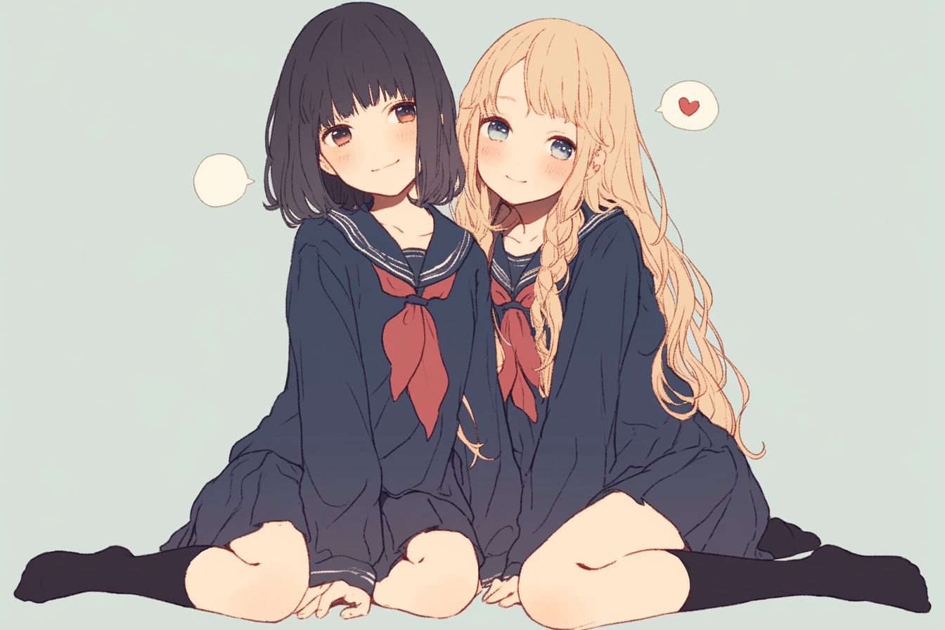 二人のJK268 | の人気AIイラスト・グラビア