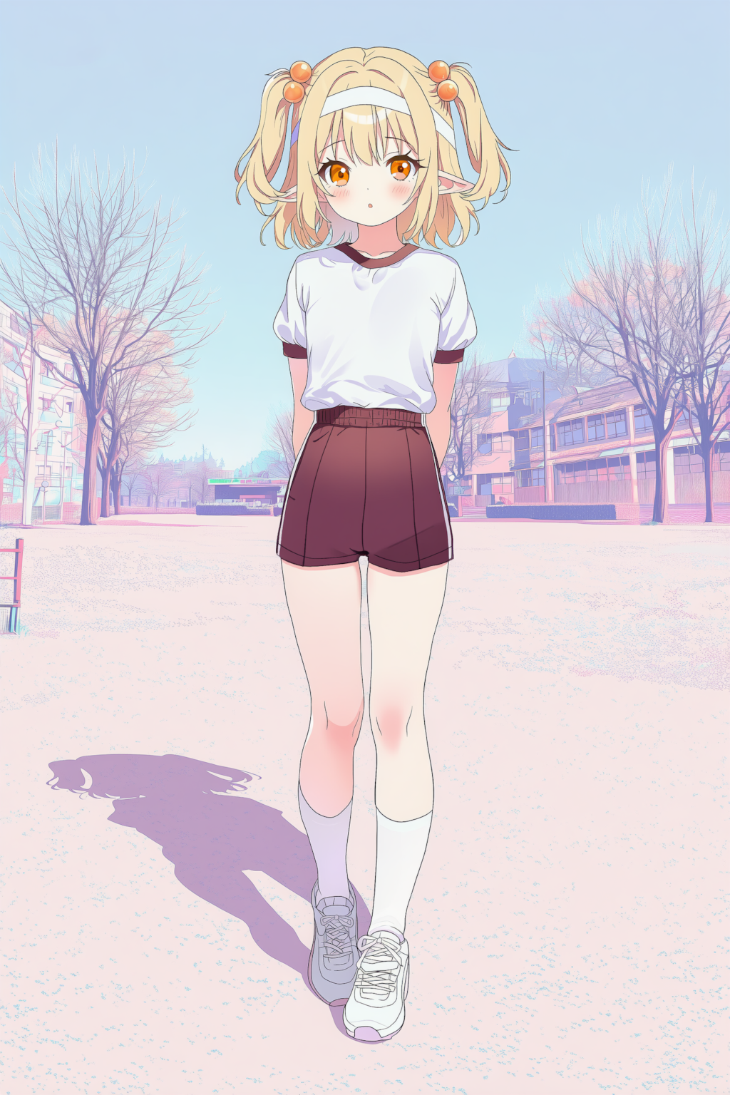 パステル調で体操着