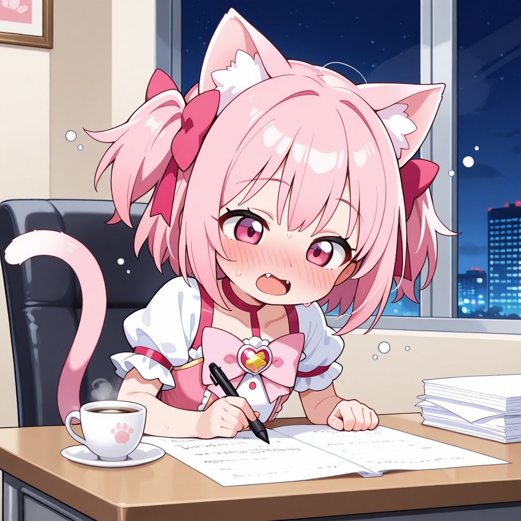 はぁー！！今日も忙しかったにゃん・・・。 | の人気AIイラスト・グラビア