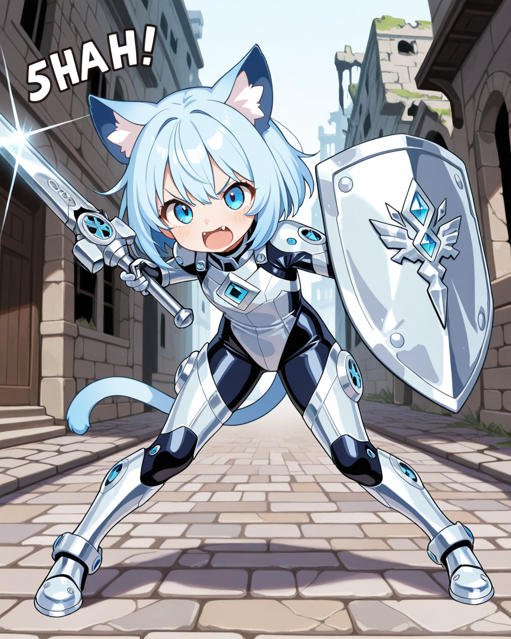 騎士型ケモミミパワードスーツ | の人気AIイラスト・グラビア