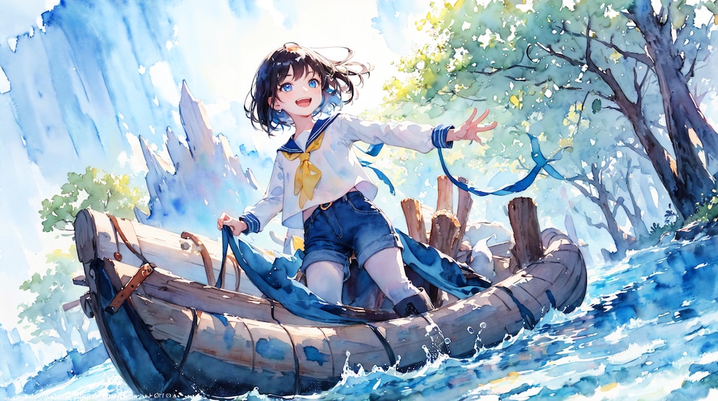 木材を船にして運びますっ！