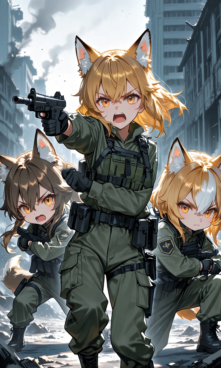 戦場のケモミミ娘達 | の人気AIイラスト・グラビア