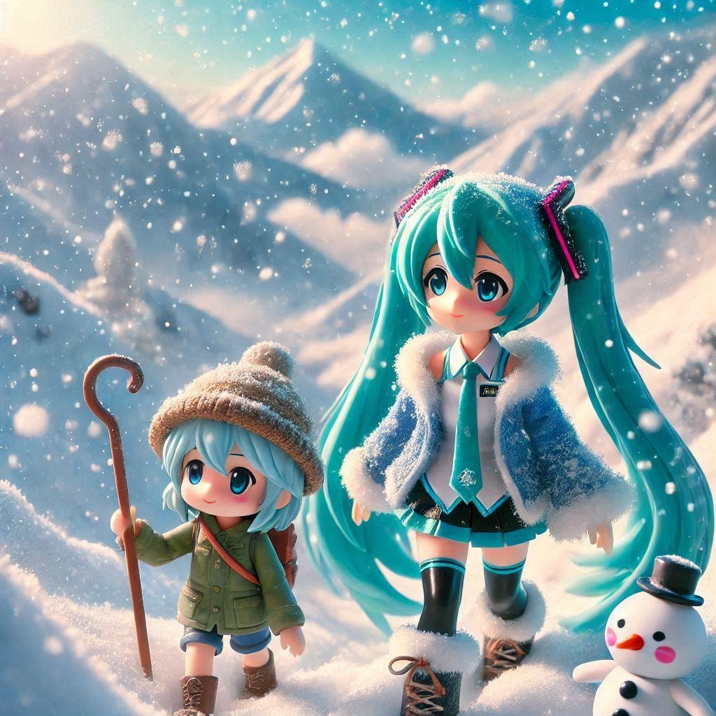 雪山登山と初音ミク