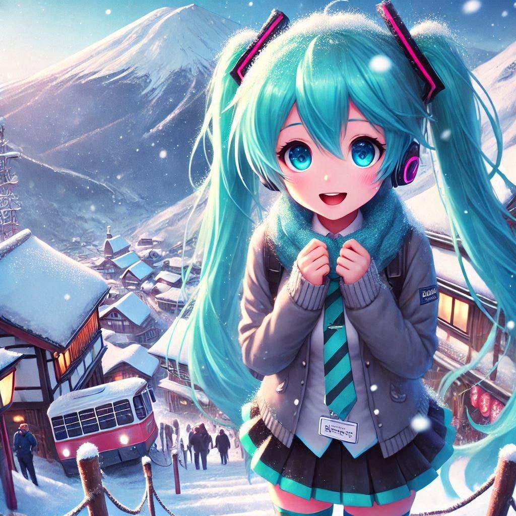 雪山登山と初音ミク