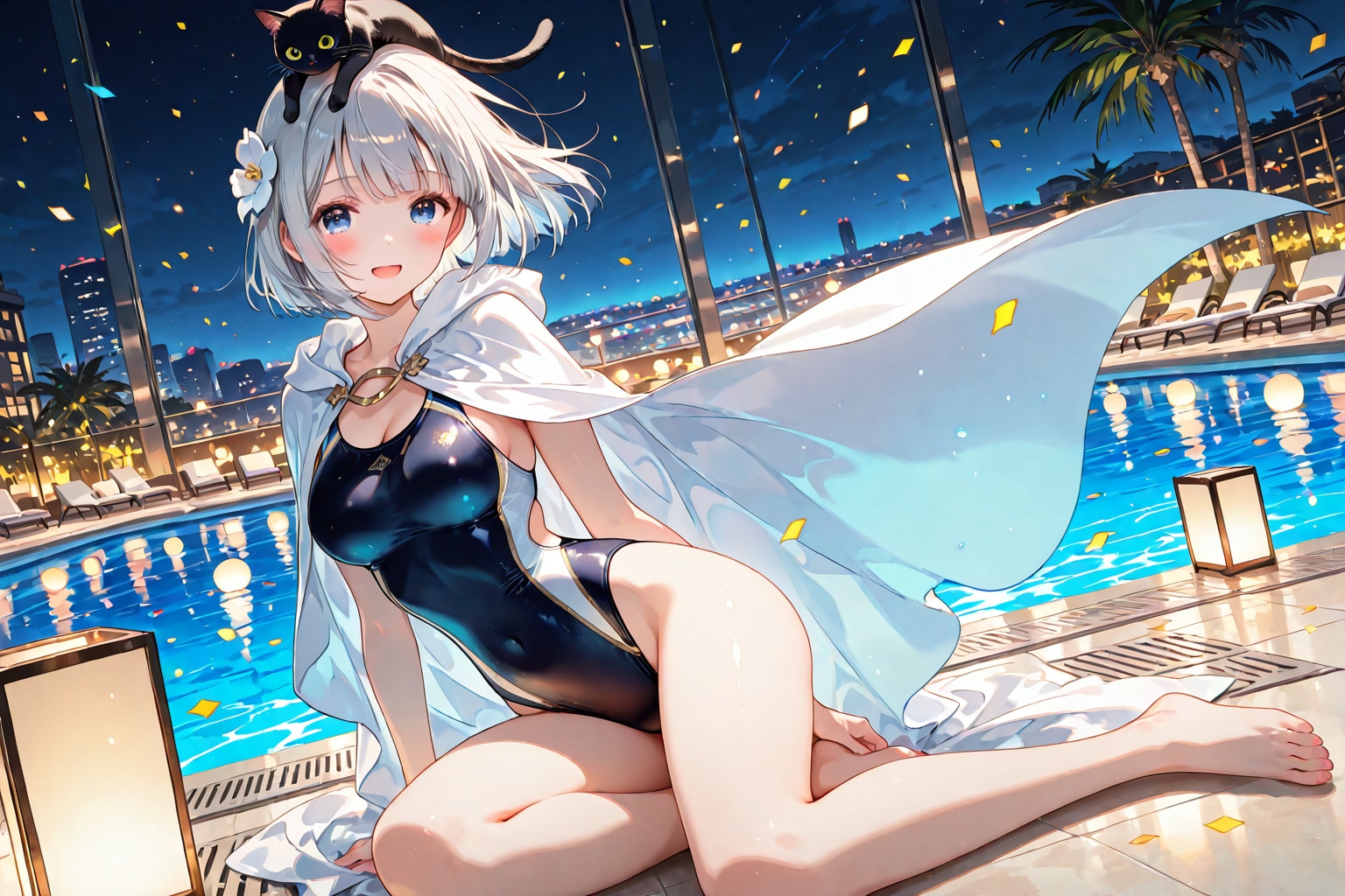 ナイトプールの銀姫様