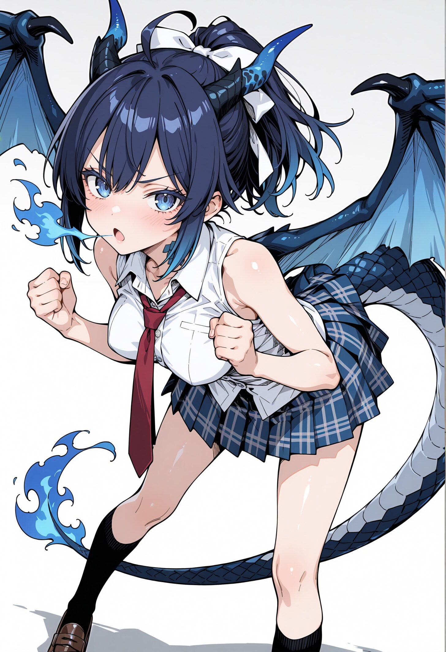 青髪ドラゴン娘