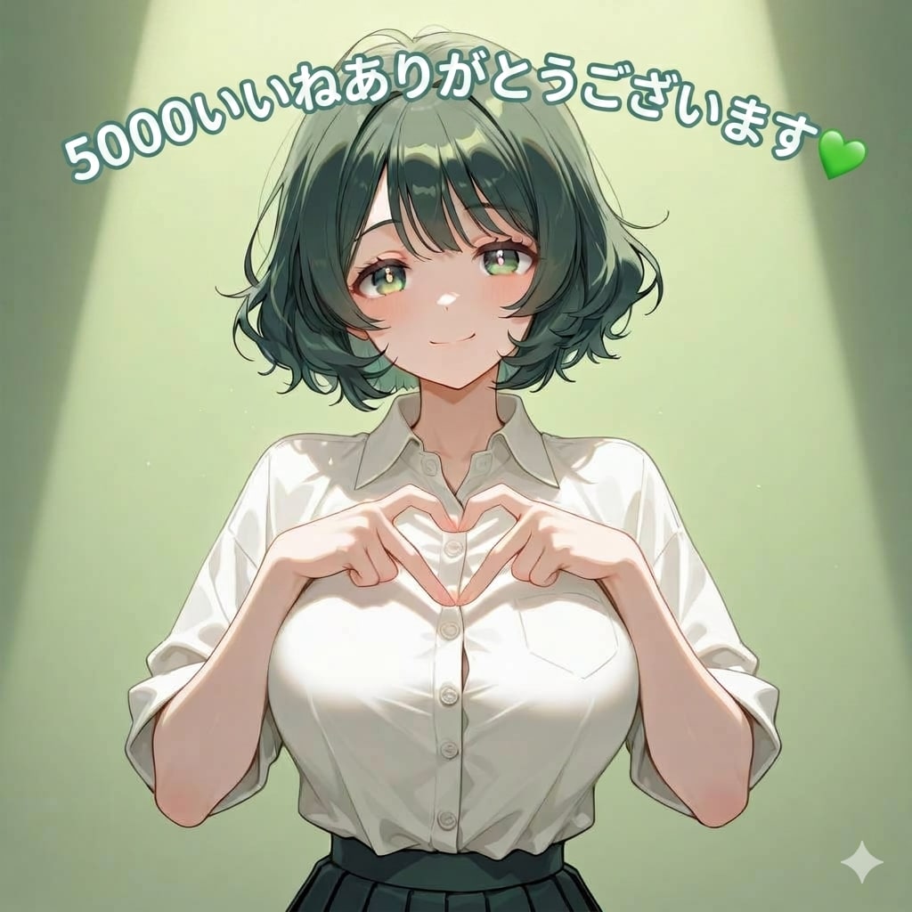 5000いいねありがとうございます💚