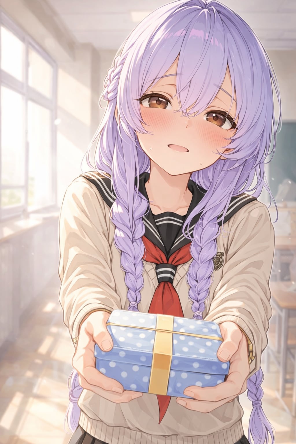 今日さ....お弁当作ったからさ....もしよかったらさ....一緒に食べたい.....です....