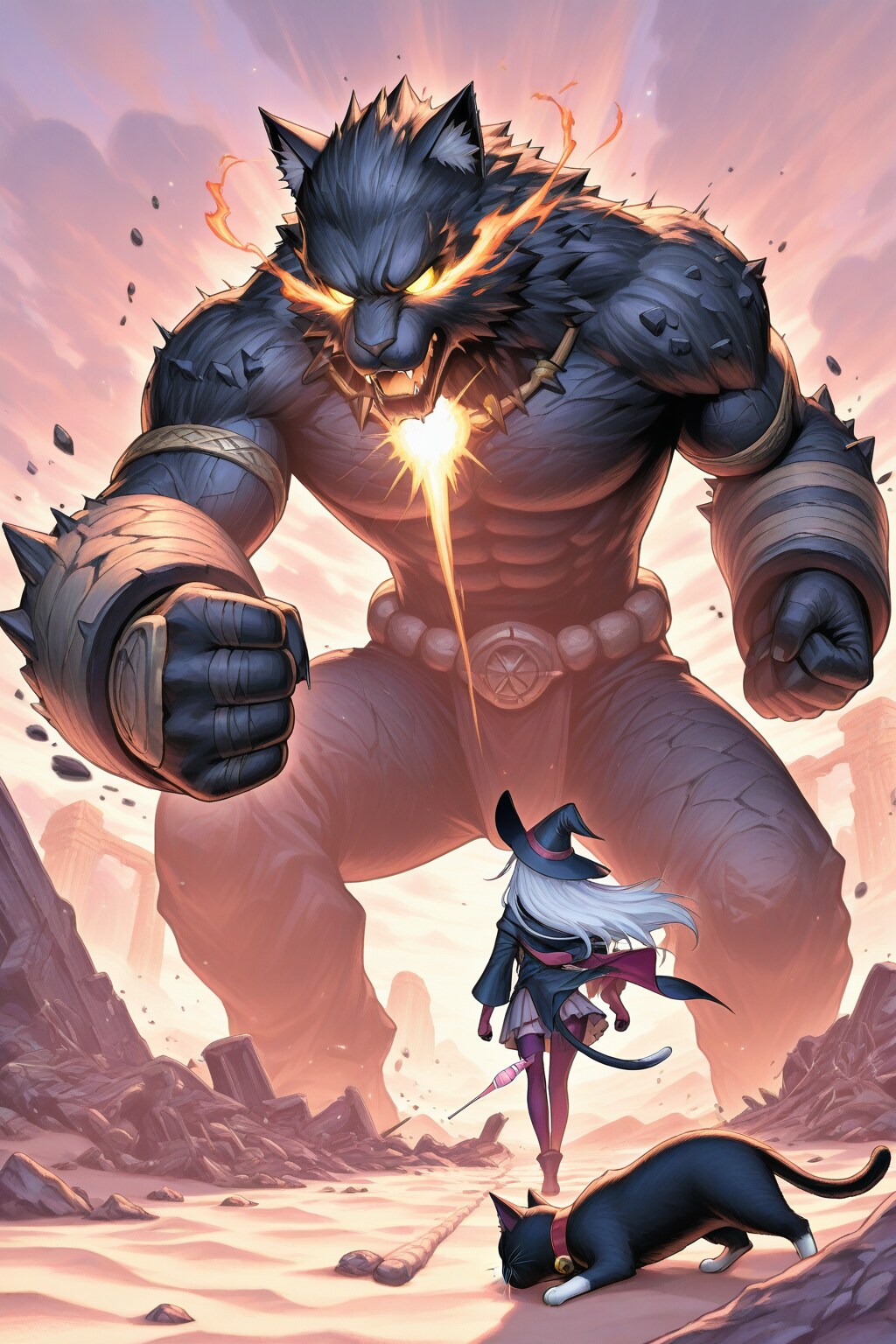 キャットゴーレムと魔女