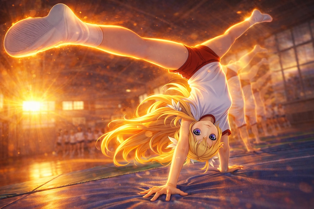 夕焼けの回転軌跡