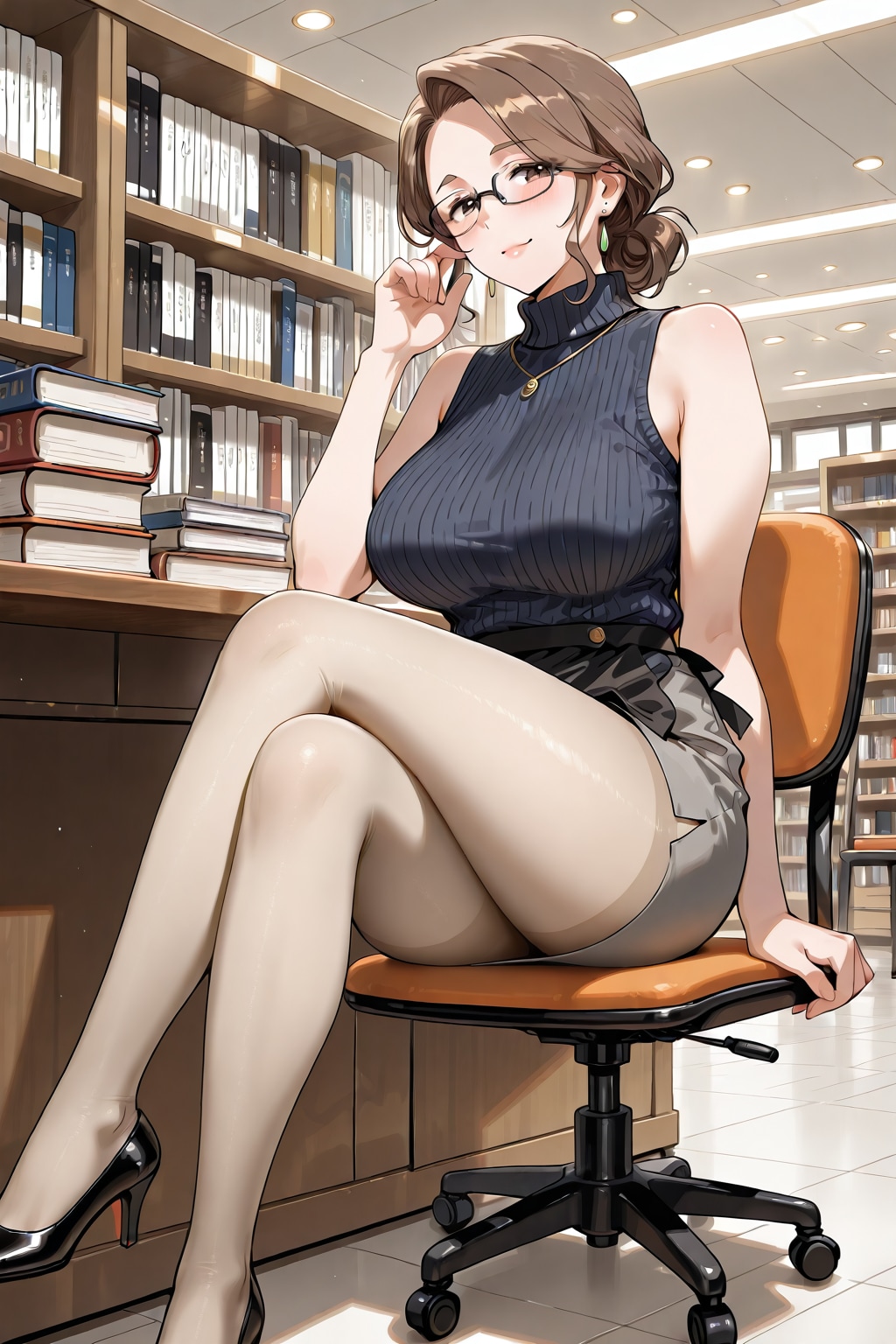 人妻お姉さん　図書館3