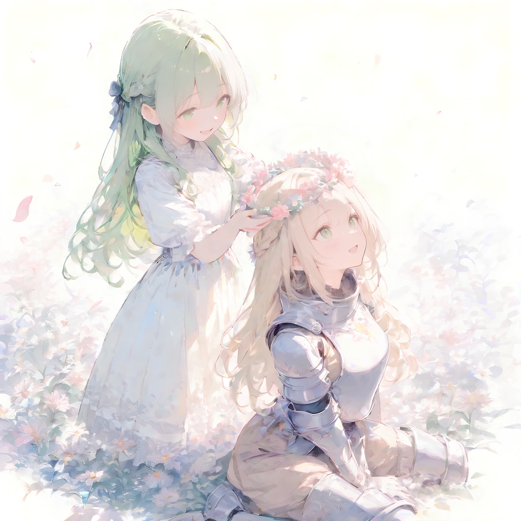 二人の少女と花冠