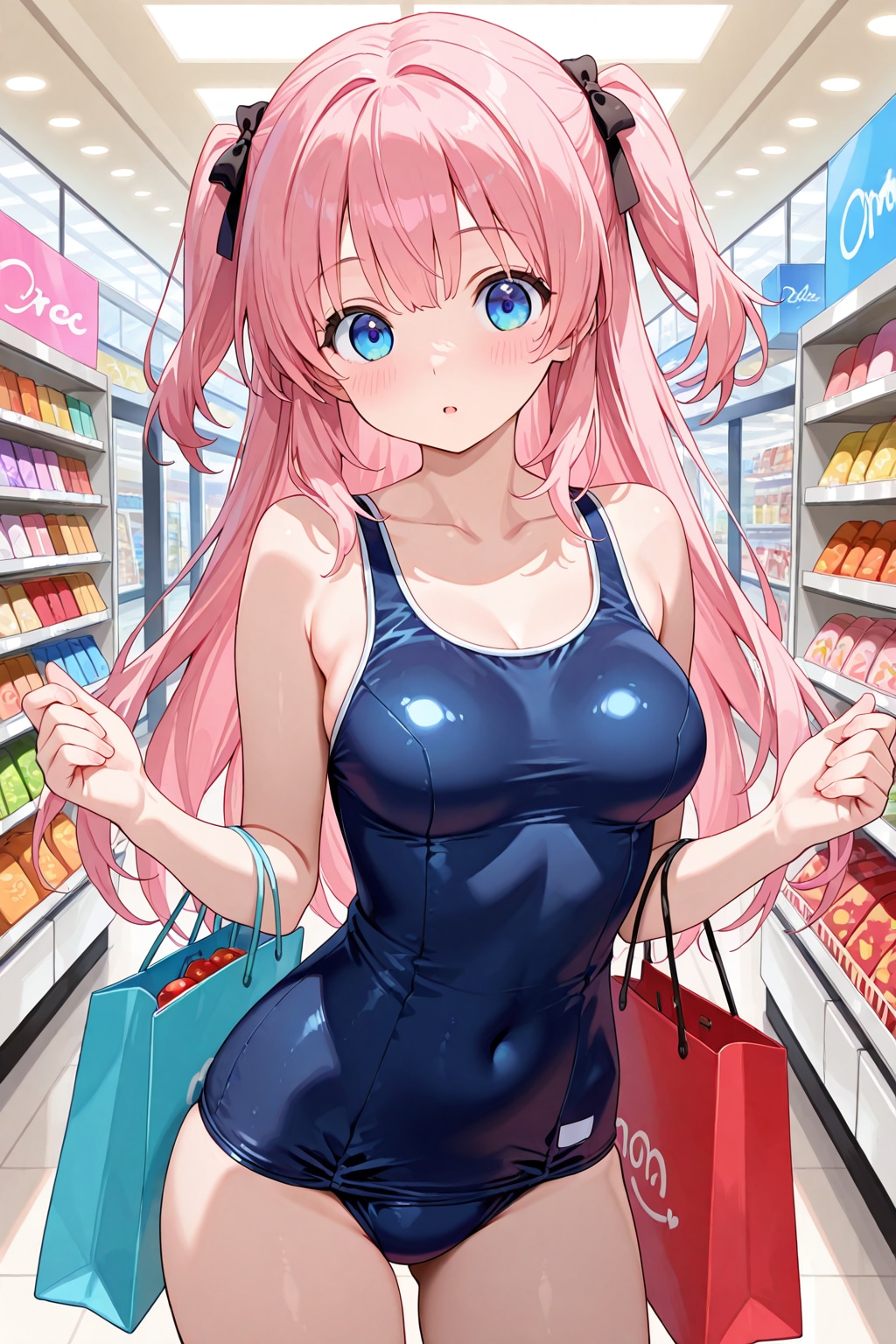 スク水とバッグ