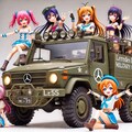 ラブライブキャラとベンツウニモグ軍用車 3枚目