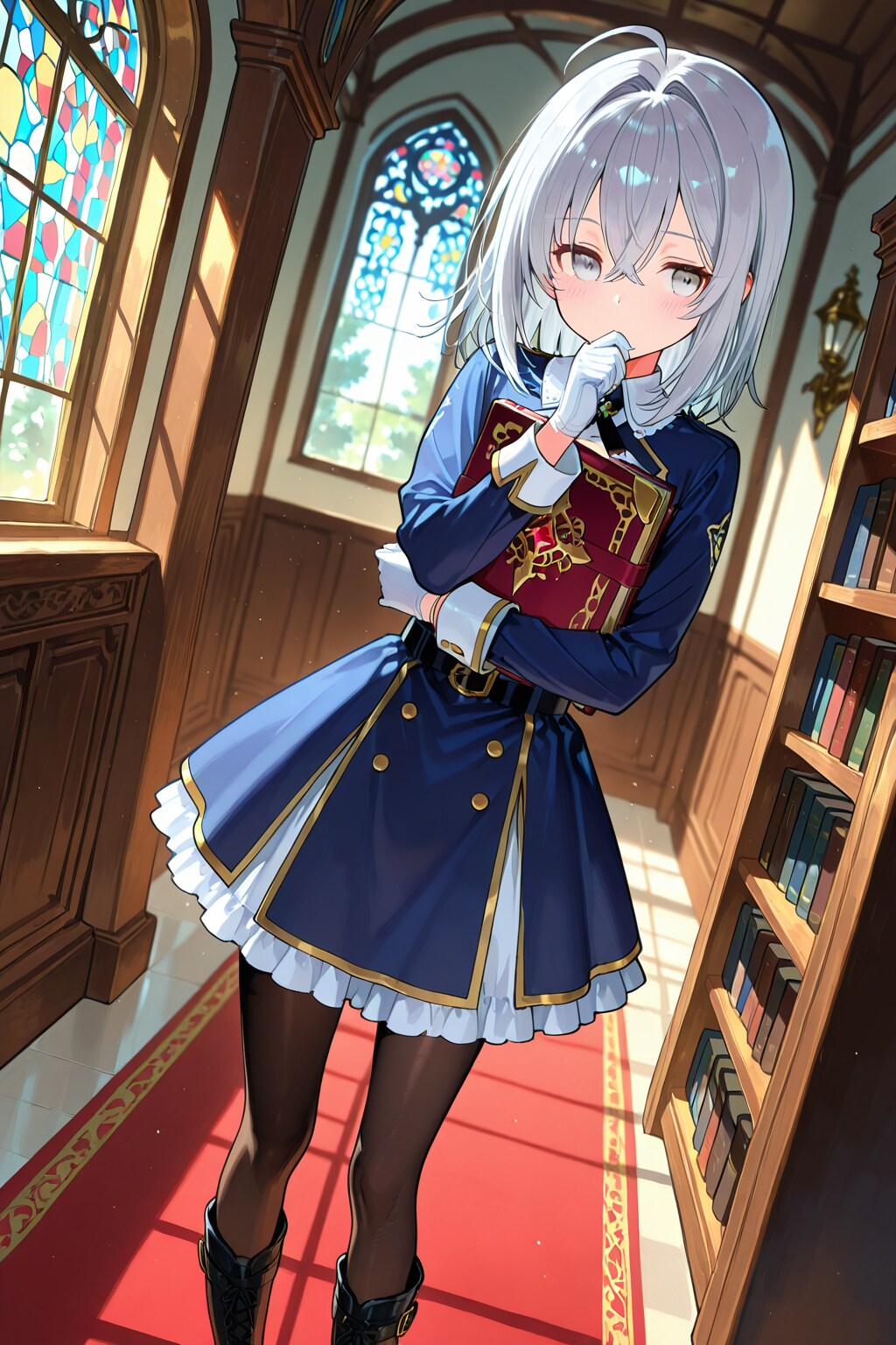 魔導書を抱えて