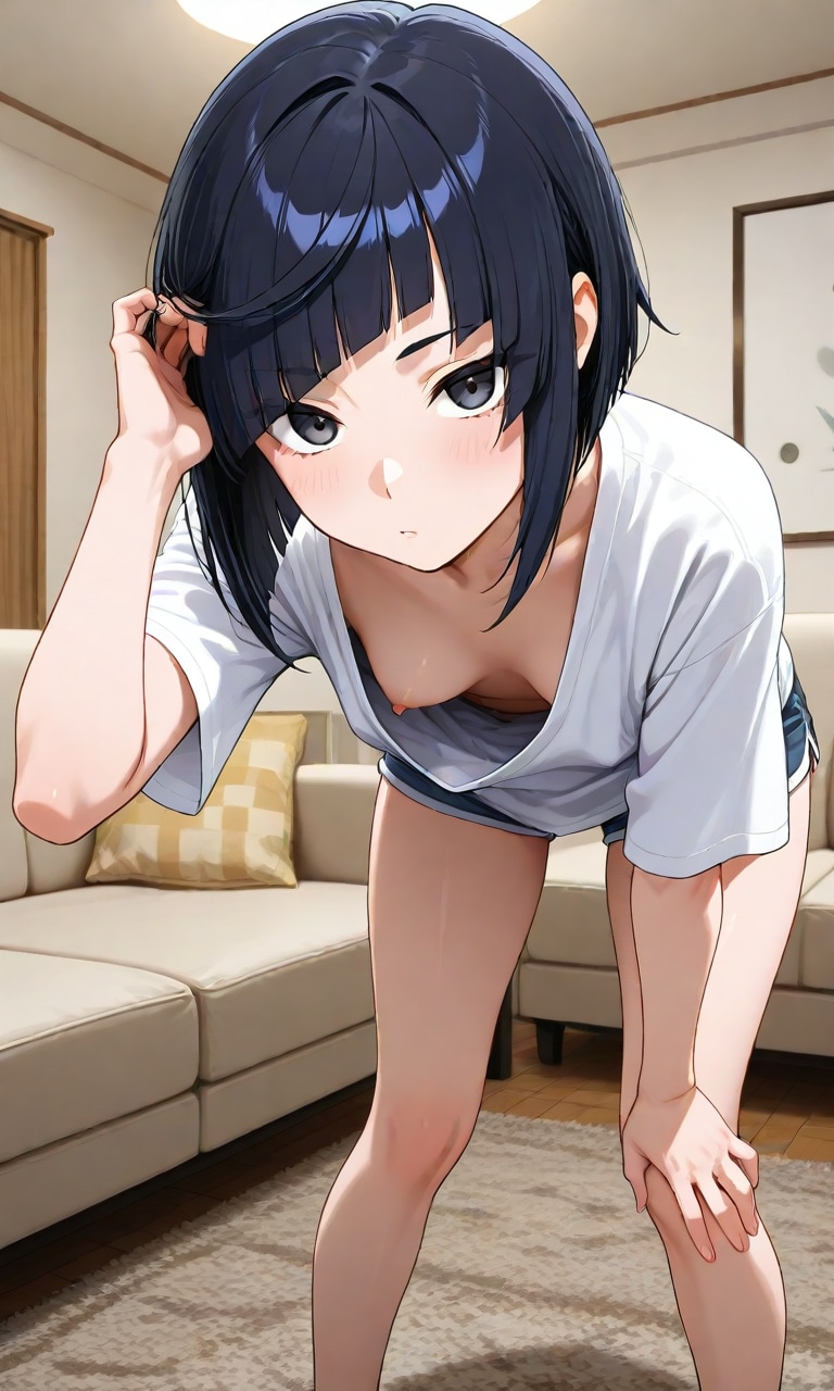 こういう襟ぐりからのチラリ