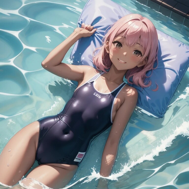 お兄ちゃんの枕　なかなか沈まないねっ