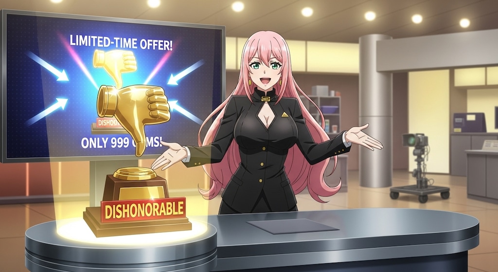 何かを販売しているシーン