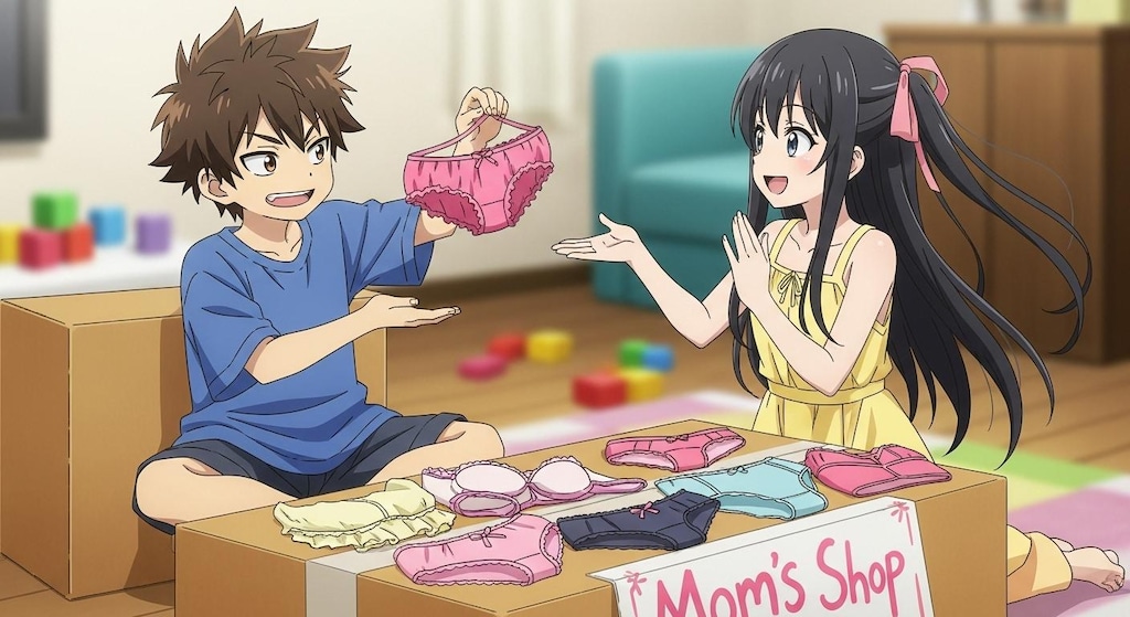 何かを販売しているシーン