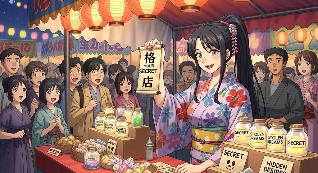 何かを販売しているシーン