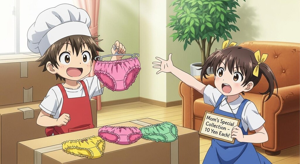 何かを販売しているシーン