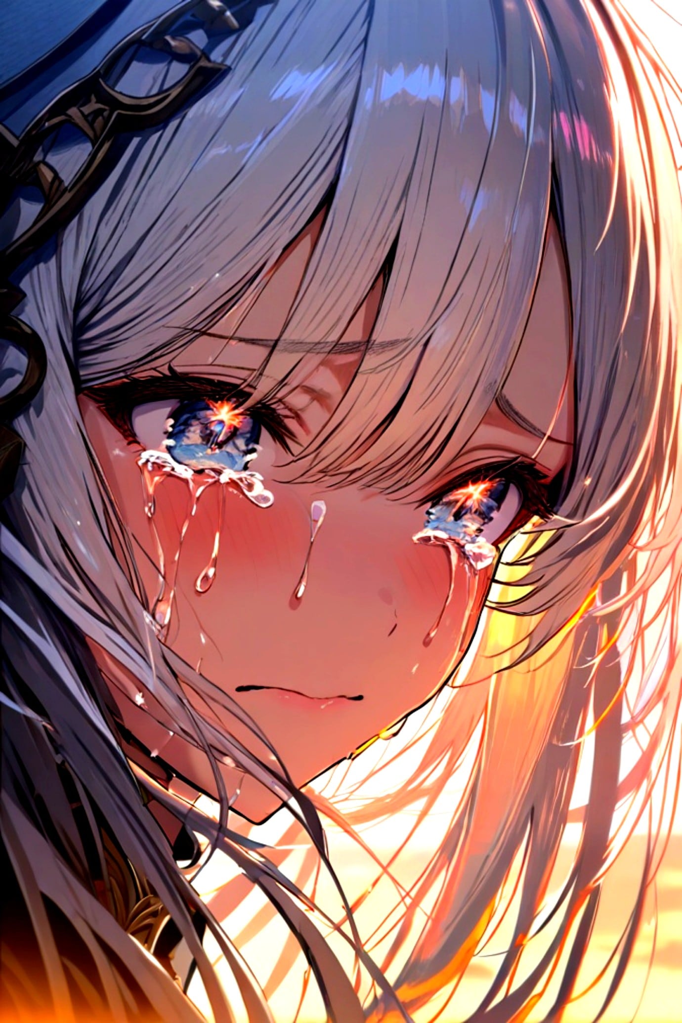 泣く白髪ちゃん | の人気AIイラスト・グラビア