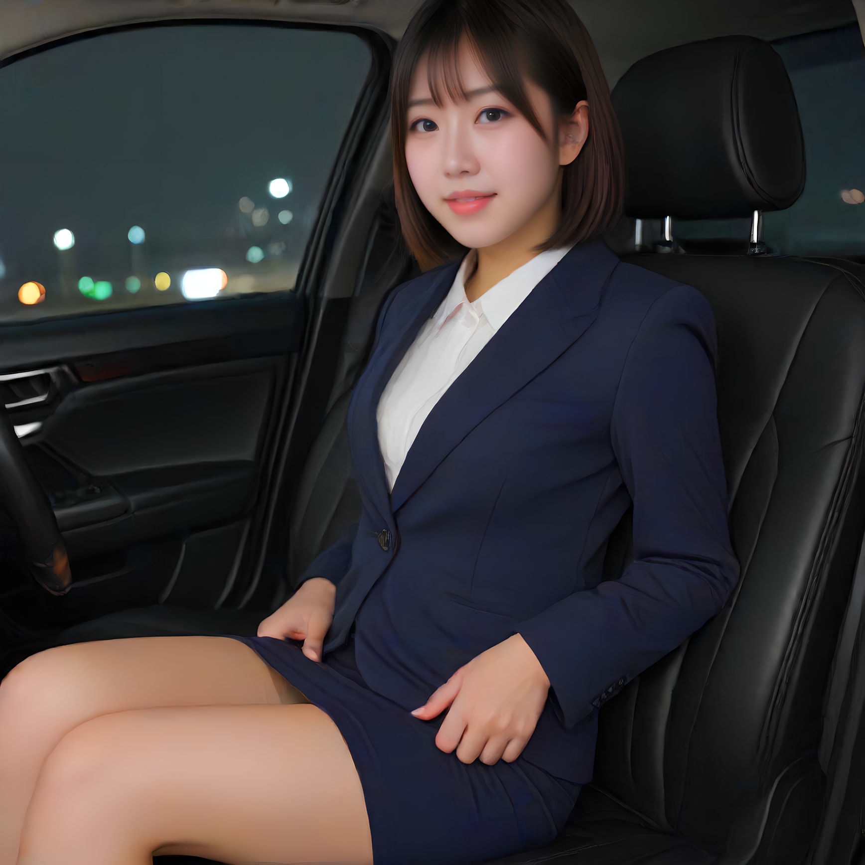 in the car