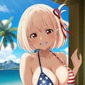 PixAIで星条旗ビキニの錦木千束🇺🇸👙🏖️❤️ 3枚目