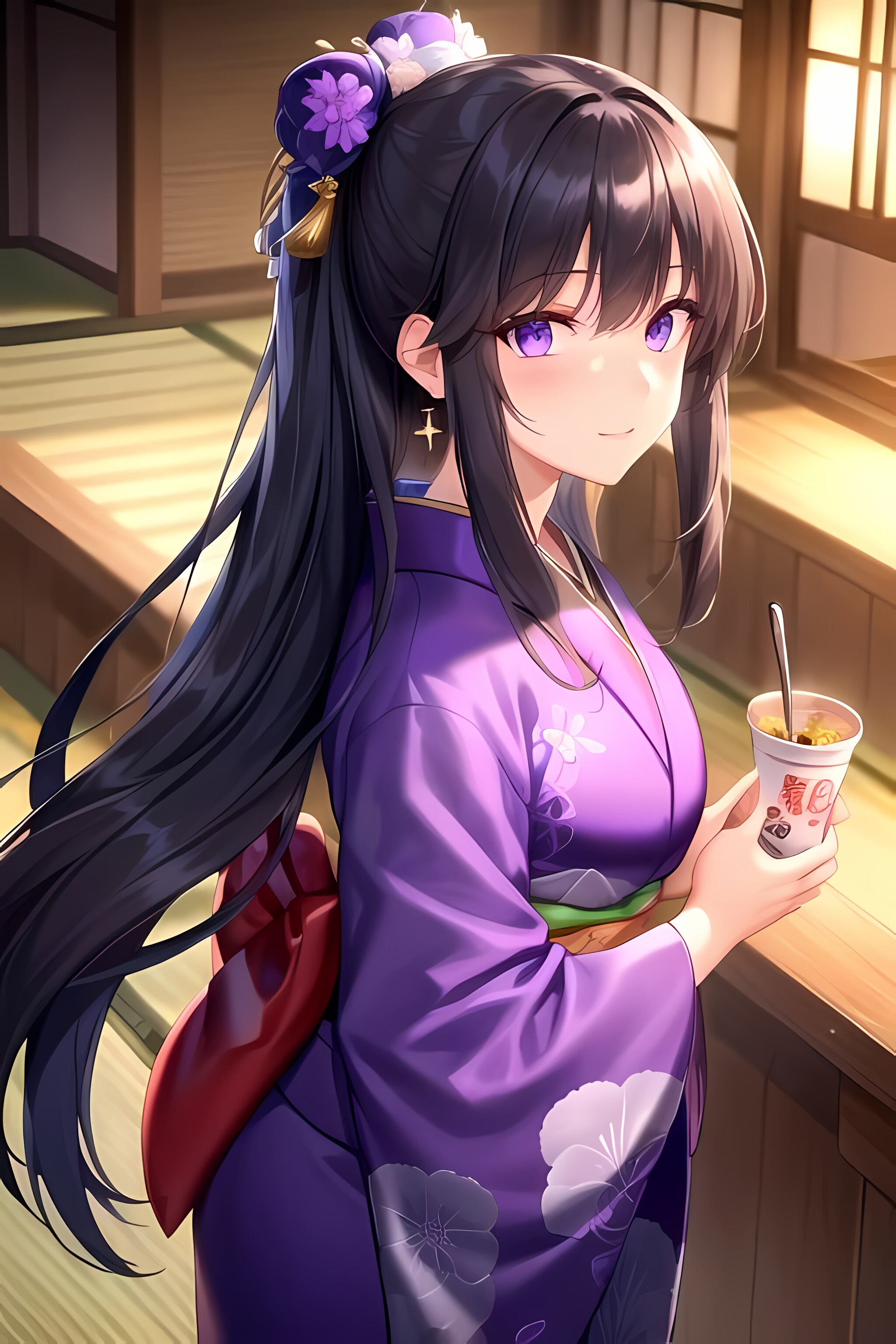 フォークで食べるよ　i eat it with a fork