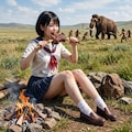 タイムスリップ　マンモスの肉を食らうＪＫ 3枚目
