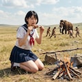 タイムスリップ　マンモスの肉を食らうＪＫ 2枚目