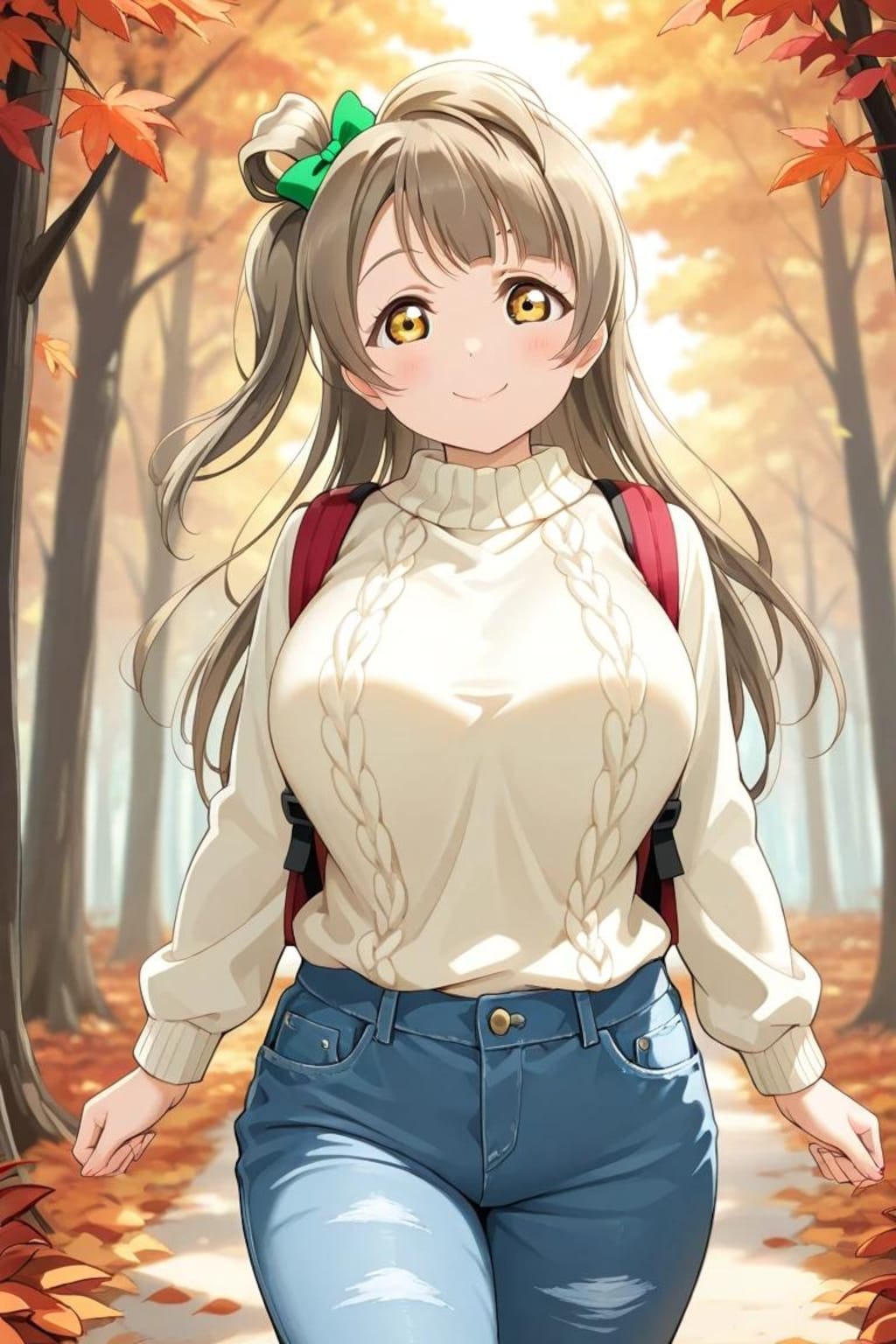 紅葉の森林を散策するμ'sのメンバー