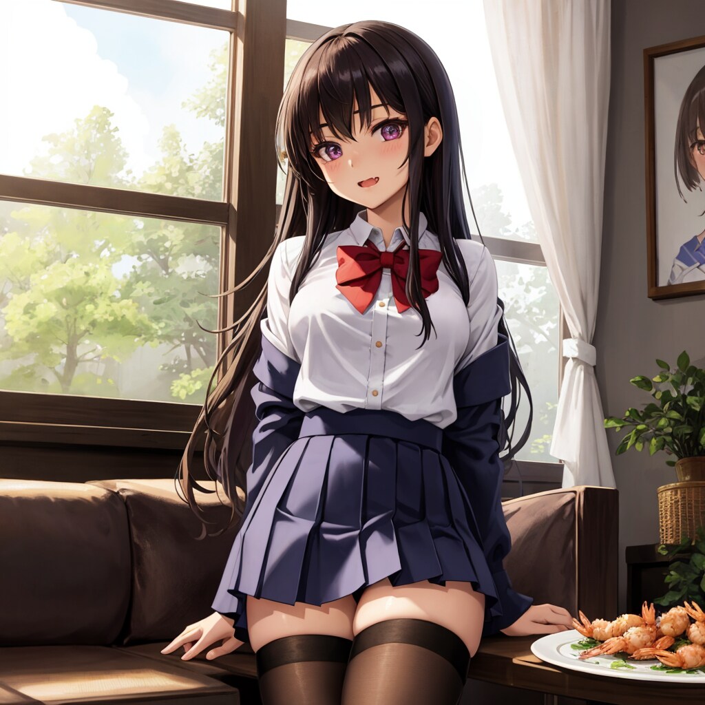 エビフライとドヤ顔の女の子