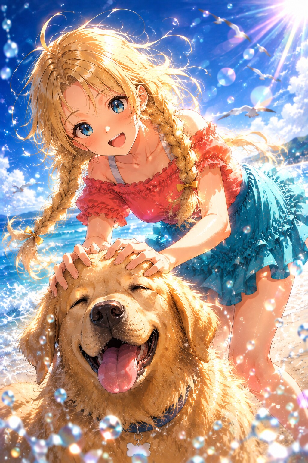 なでなで、最高の夏日和！ | の人気AIイラスト・グラビア