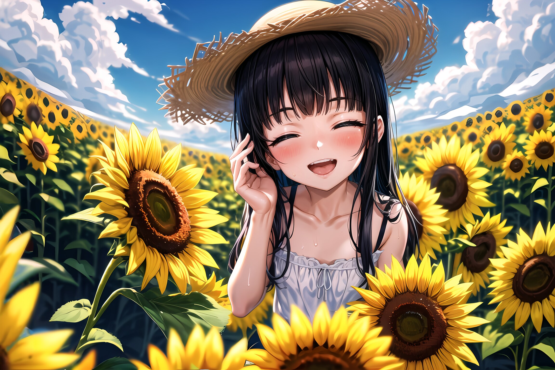 夏のひまわり畑