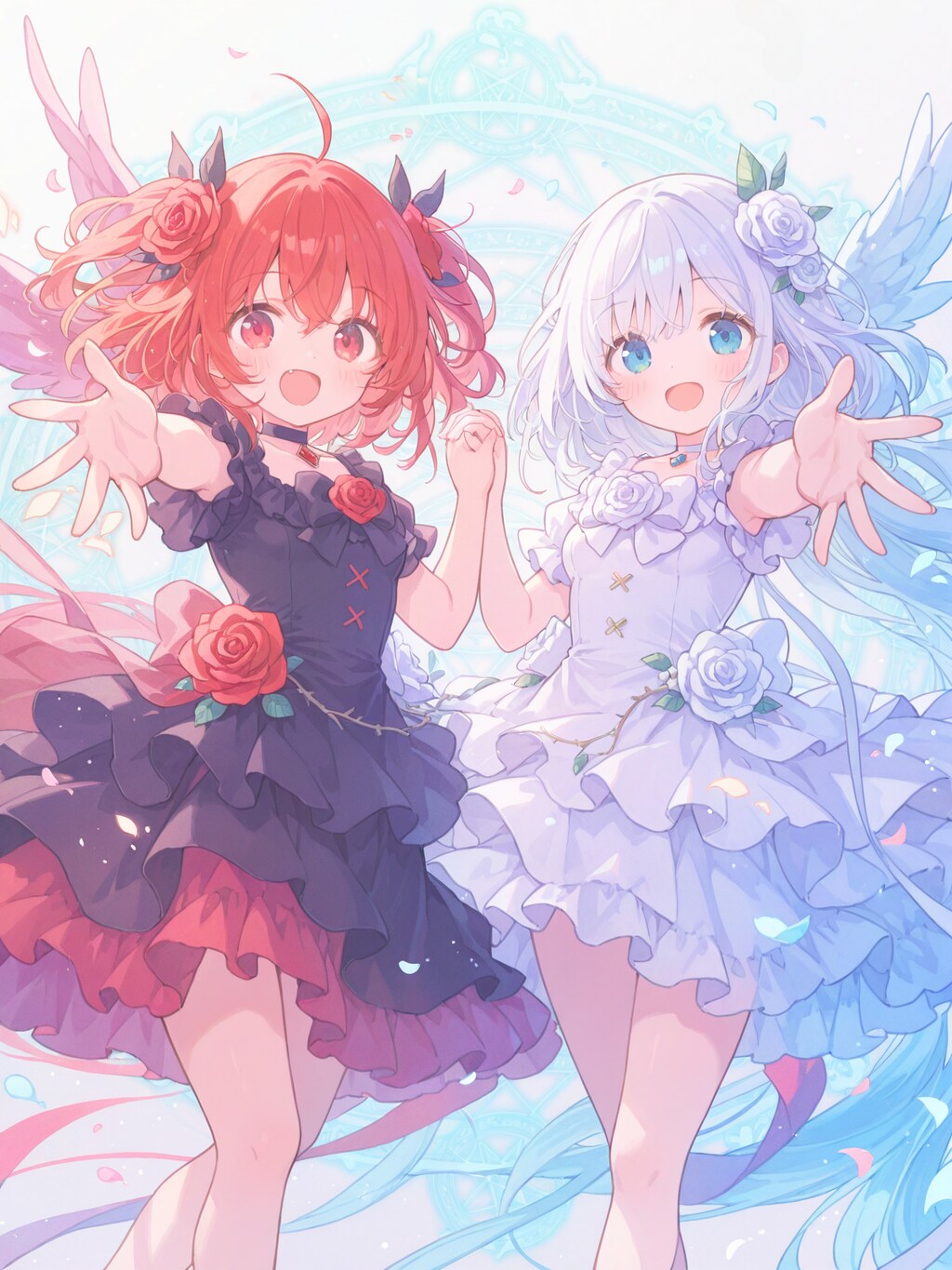 赤と白の対なる少女