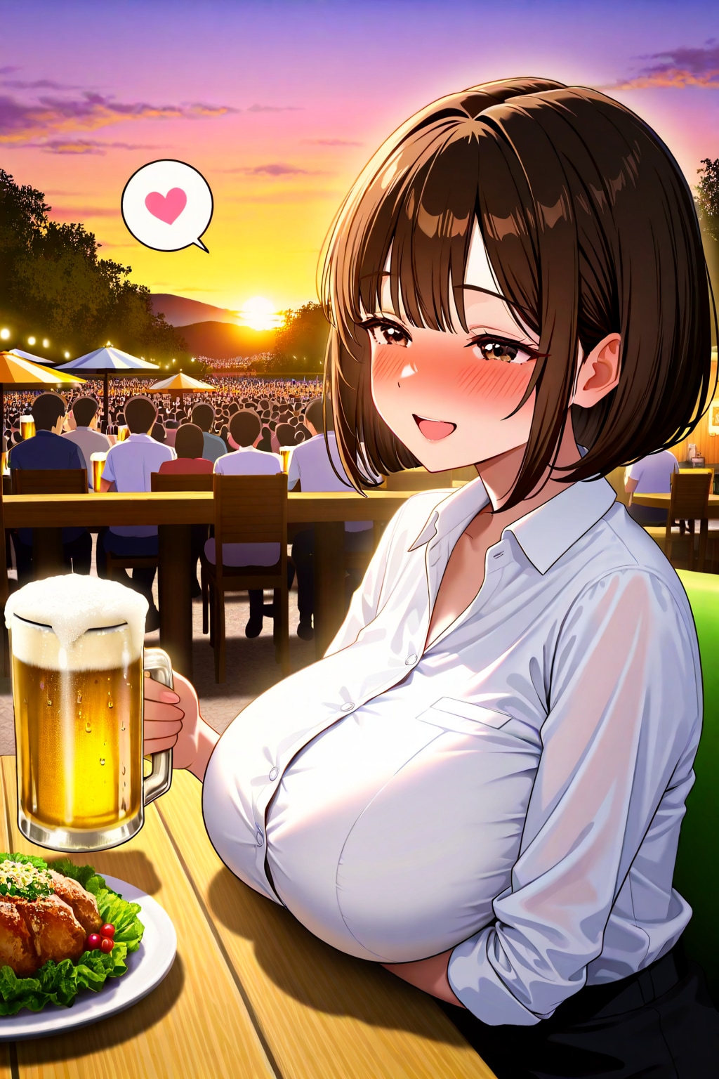 夕暮れとアキちゃん