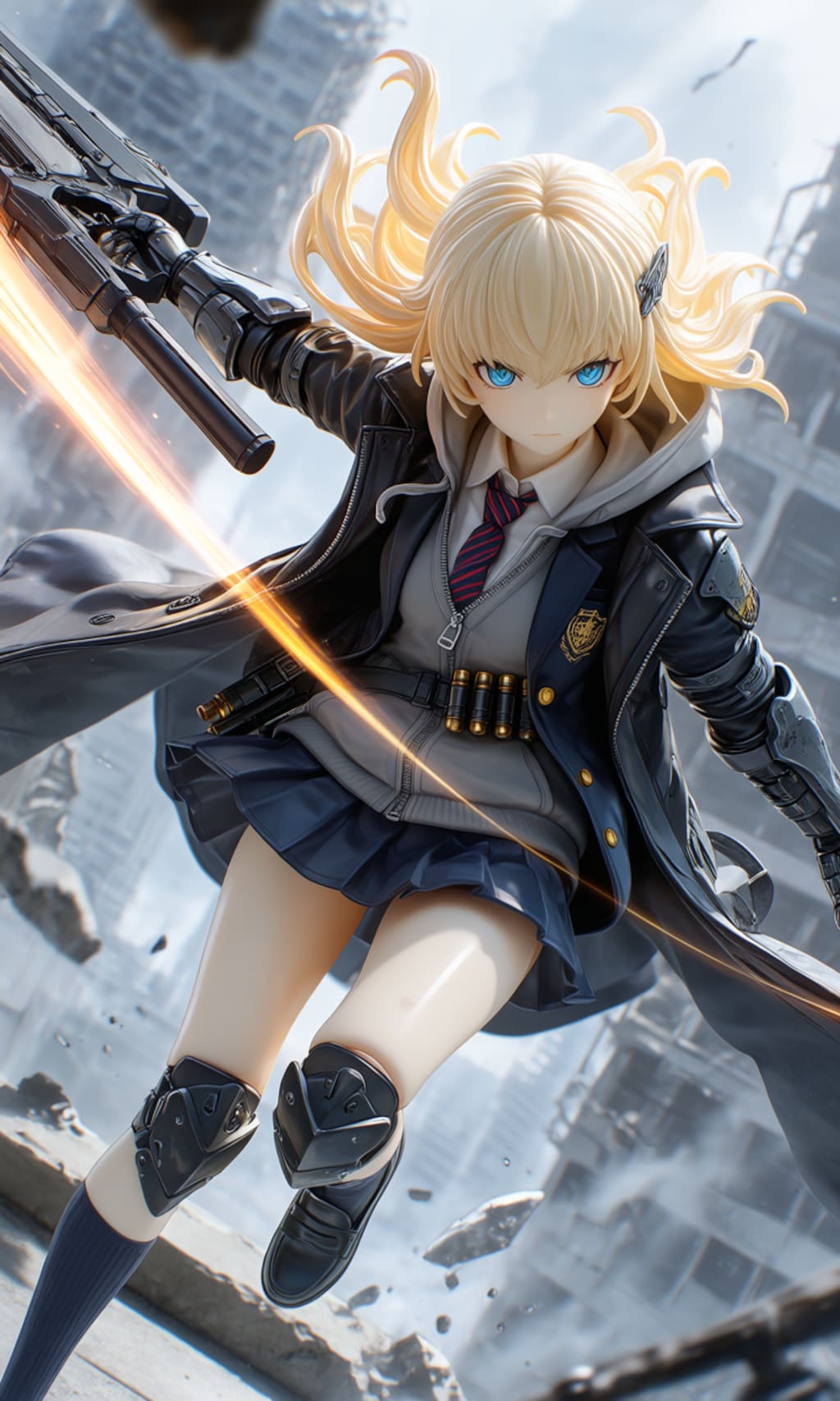 異世界制服少女達　メカ娘　ガンブレード使いの少女　アクリルドールフィギュア