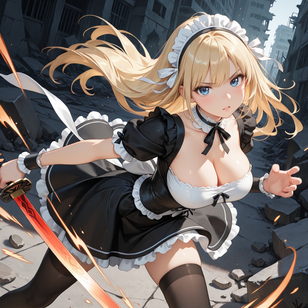 戦うメイドさん