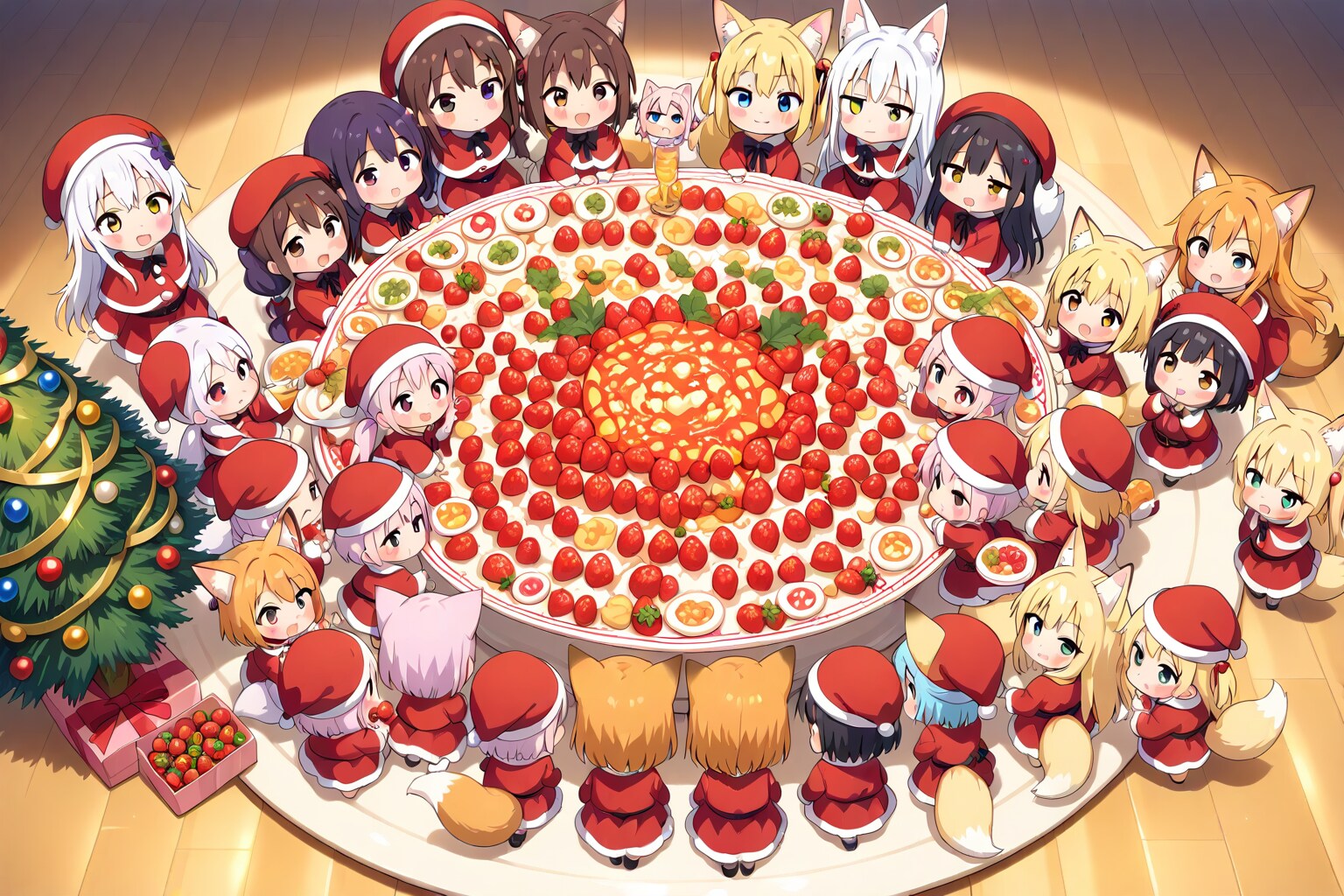 おう-、ちびちゃんもお皿の上だ-！。